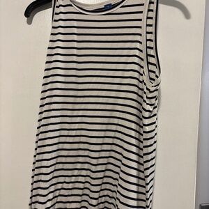 Old Navy luxe tank top navy/white stripe